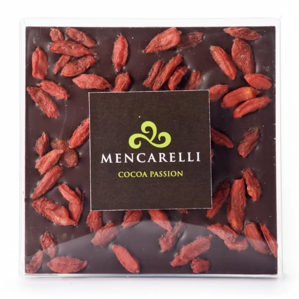 Mencarelli Cocoa Passion - Dark Chocolate and Goji Berries - Tablet Chocolate 70 g - Avvenice