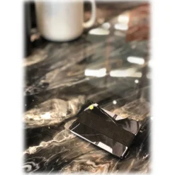 Mikol Marmi - Black Marquina Gemstone Marble Minimalist Wallet - Credit Cards Holder - Real Marble - Mikol Marmi Collection - Avvenice