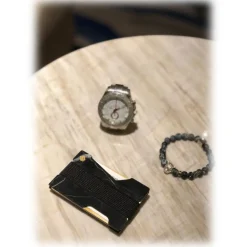 Mikol Marmi - Black Marquina Gemstone Marble Minimalist Wallet - Credit Cards Holder - Real Marble - Mikol Marmi Collection - Avvenice