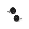 Mikol Marmi - Black Marquina Round Marble Cuff Links - Real Marble - Mikol Marmi Collection - Avvenice