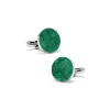 Mikol Marmi - Emerald Green Round Marble Cuff Links - Real Marble - Mikol Marmi Collection - Avvenice