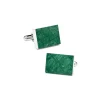 Mikol Marmi - Emerald Green Rectangular Marble Cuff Links - Real Marble - Mikol Marmi Collection - Avvenice