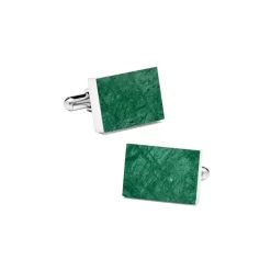 Mikol Marmi - Emerald Green Rectangular Marble Cuff Links - Real Marble - Mikol Marmi Collection - Avvenice