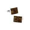 Mikol Marmi - Emperador Rectangular Marble Cuff Links - Real Marble - Mikol Marmi Collection - Avvenice