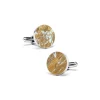 Mikol Marmi - Galaxy Gold Round Marble Cuff Links - Real Marble - Mikol Marmi Collection - Avvenice