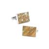 Mikol Marmi - Galaxy Gold Rectangular Marble Cuff Links - Real Marble - Mikol Marmi Collection - Avvenice
