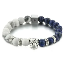 Mikol Marmi - Howlite Gemstone Marble Beaded Bracialet - Real Marble - Mikol Marmi Collection - Avvenice