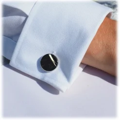 Mikol Marmi - Laguna Blue Round Marble Cuff Links - Real Marble - Mikol Marmi Collection - Avvenice
