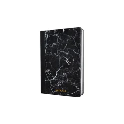 Mikol Marmi - Leather Bounded Marquina Black Marble Notebook - Real Marble - Desk Supplies - Mikol Marmi Collection - Avvenice
