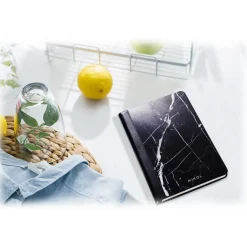 Mikol Marmi - Leather Bounded Marquina Black Marble Notebook - Real Marble - Desk Supplies - Mikol Marmi Collection - Avvenice