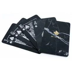 Mikol Marmi - Marble Poker Cards - Mish Marquina Black Marble - Real Marble Poker Cards - Mikol Marmi Collection - Avvenice