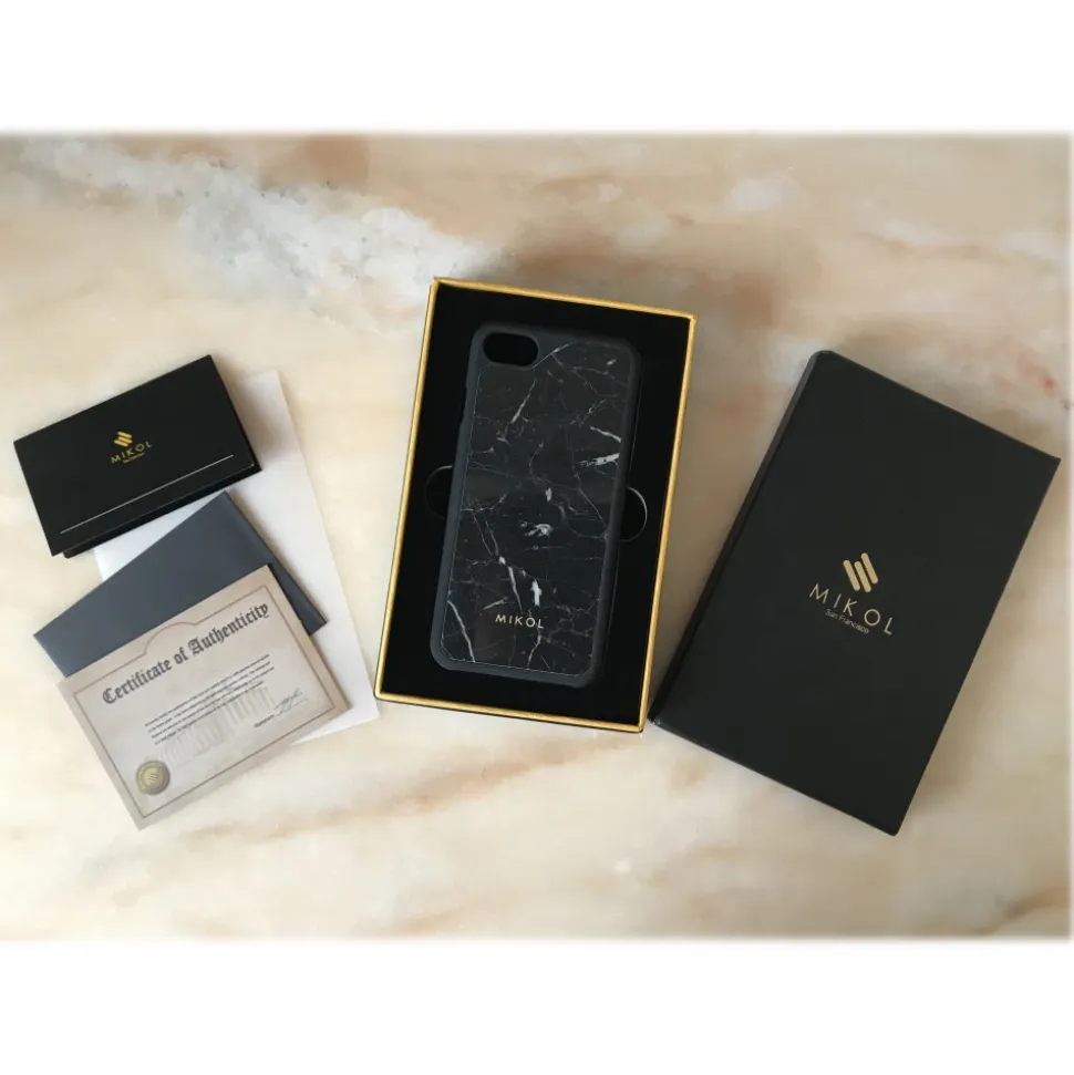Mikol Marmi - Marquina Black Marble iPhone Case - iPhone 8 / 7 - Real Marble iPhone Cover - Apple - Mikol Marmi Collection - Avvenice