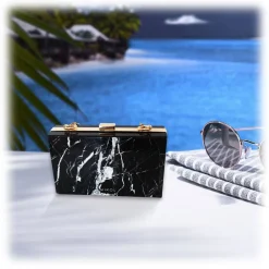 Mikol Marmi - Mish Nero Marquina Marble Clutch - Real Marble Clutch - Mikol Marmi Collection - Women's Bag - Avvenice