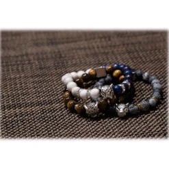 Mikol Marmi - Peach Moonstone Gemstone Marble Beaded Bracialet - Real Marble - Mikol Marmi Collection - Avvenice