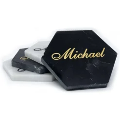 Mikol Marmi - Personalized Coasters in Marquina Black Marble - Real Marble - Living - Mikol Marmi Collection - Avvenice