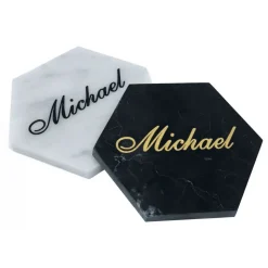 Mikol Marmi - Personalized Coasters in White Carrara Marble - Real Marble - Living - Mikol Marmi Collection - Avvenice