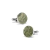 Mikol Marmi - Rainforest Green Round Marble Cuff Links - Real Marble - Mikol Marmi Collection - Avvenice