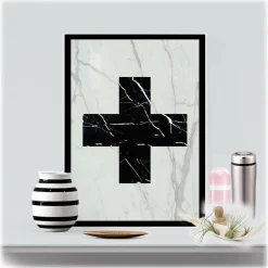 Mikol Marmi - Real Marble Cross Art Piece - Large - Real Marble - Mikol Marmi Collection - Avvenice