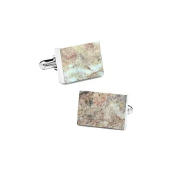 Mikol Marmi - Red Verona Rectangular Marble Cuff Links - Real Marble - Mikol Marmi Collection - Avvenice
