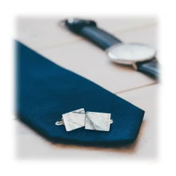 Mikol Marmi - Red Verona Round Marble Cuff Links - Real Marble - Mikol Marmi Collection - Avvenice