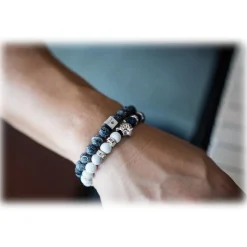 Mikol Marmi - Sodalite Blue Gemstone Marble Beaded Bracialet - Real Marble - Mikol Marmi Collection - Avvenice