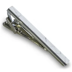 Mikol Marmi - White Carrara Gemstone Marble Tie Bar - Real Marble - Mikol Marmi Collection - Avvenice