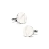Mikol Marmi - White Carrara Round Marble Cuff Links - Real Marble - Mikol Marmi Collection - Avvenice