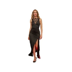 Miriam Tirinzoni - Black Dress with Lace Details - Dresses - Luxury Exclusive Collection - Avvenice