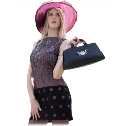 Miriam Tirinzoni - Hardshell Calf Leather Bag - Black - Bags - Luxury Exclusive Collection - Avvenice