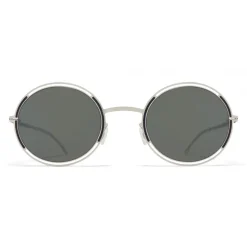 Mykita - Giselle - Oval Metal Sunglasses - Silver Black - New Collection - Mykita Eyewear - Avvenice