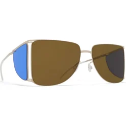 Mykita - HL002 - Mykita & Helmut Lang - Grey Blue Brown - Metal Collection - Sunglasses - Mykita Eyewear - Avvenice