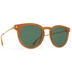 Mykita - Lahti - Lite - Dark Brown Gold Green - Acetate Collection - Sunglasses - Mykita Eyewear - Avvenice