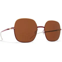 Mykita - Magda - Decades - Champagne Gold Cranberry - Metal Collection - Sunglasses - Mykita Eyewear - Avvenice