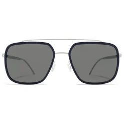 Mykita - Reed - Mykita Mylon - Navy Blue Silver Black - Metal Collection - Sunglasses - Mykita Eyewear - Avvenice