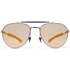 Mykita - Sloe - Mykita Mylon - Graphite Navy Blue Pearly Gold - Metal Collection - Sunglasses - Mykita Eyewear - Avvenice