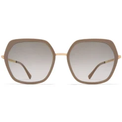Mykita - Valda - Lite - Champagne Gold Brown Grey - Metal Collection - Sunglasses - Mykita Eyewear - Avvenice