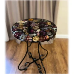 Natusi - Resin Art - Artisan Table with Natural Flowers - Handmade - Furnishings - Home - Avvenice