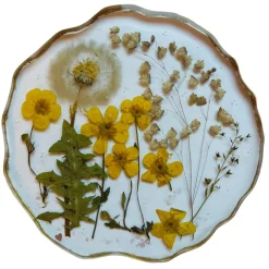 Natusi - Resin Art - Cansa - Artisan Cup Holder with Natural Flowers - Handmade - Furnishings - Home - Avvenice
