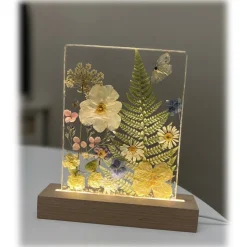 Natusi - Resin Art - Desire - Artisan Lamp with Natural Flowers - Handmade - Furnishings - Home - Avvenice