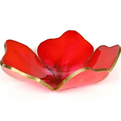 Natusi - Resin Art - Red Flower - Artisan Picture with Natural Flowers & Gold Leaves - Handmade - Furnishings - Home - Avvenice