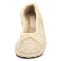 Neck Mate - Asolo - Artisan Woman Slippers - Ballerina in Wool Braided Cotta - Beige - Avvenice