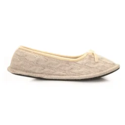 Neck Mate - Asolo - Artisan Woman Slippers - Ballerina in Wool Braided Cotta - Beige - Avvenice