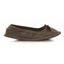 Neck Mate - Asolo - Artisan Woman Slippers - Ballerina in Wool Braided Cotta - Brown - Avvenice