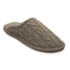 Neck Mate - Asolo - Artisan Man Slippers - Wool Braided Cotta - Medium Grey - Avvenice