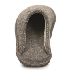 Neck Mate - Asolo - Artisan Man Slippers - Wool Braided Cotta - Medium Grey - Avvenice