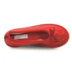 Neck Mate - Asolo - Artisan Woman Slippers - Ballerina in Wool Braided Cotta - Red - Avvenice