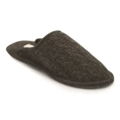 Neck Mate - Asolo - Artisan Man Slippers - Wool Braided Cotta - Dark Grey - Avvenice