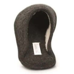 Neck Mate - Asolo - Artisan Man Slippers - Wool Braided Cotta - Dark Grey - Avvenice