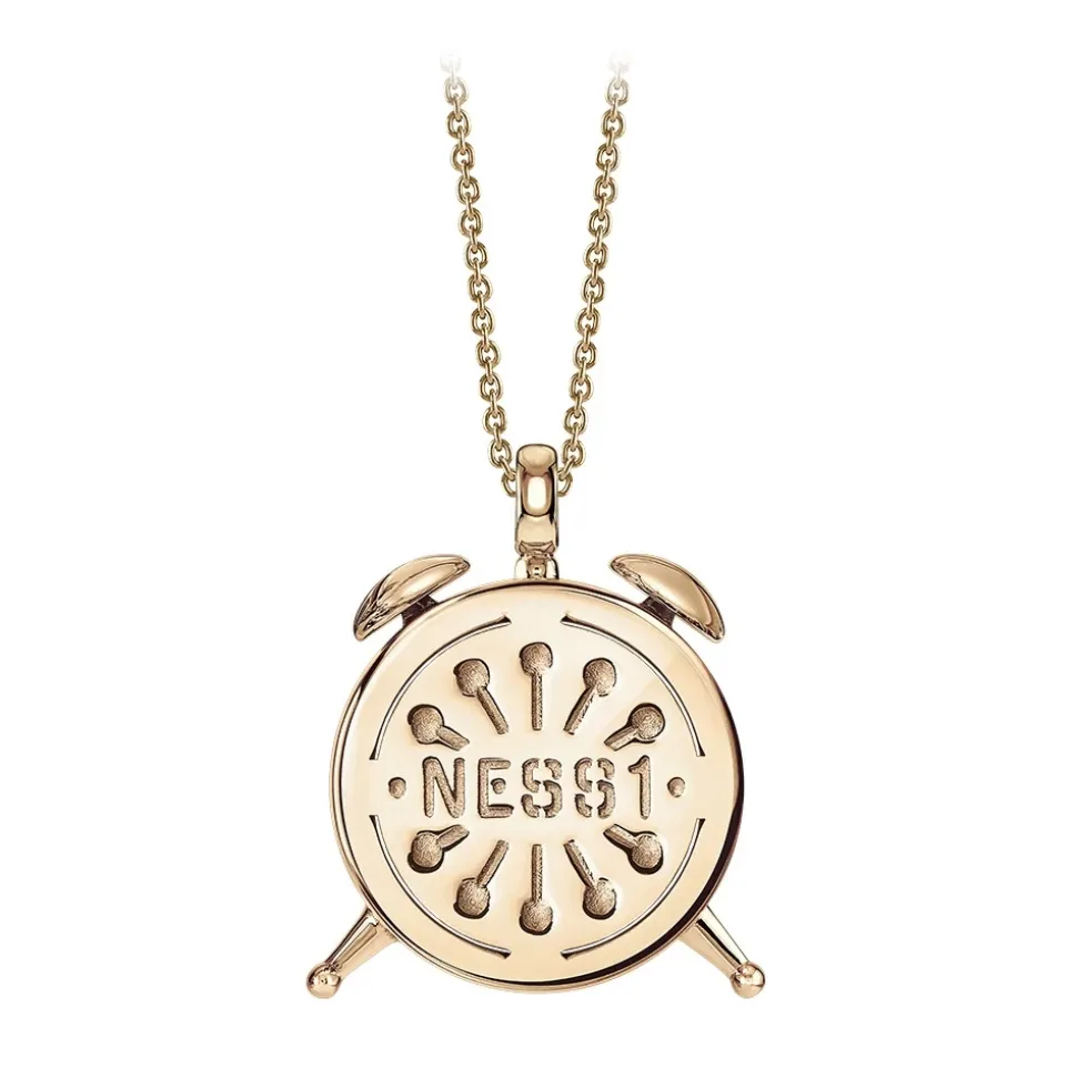 NESS1 - Alarm Necklace 18kt Rose Gold and Diamonds - Time Collection - Handcrafted Necklace - High Quality Luxury - Avvenice