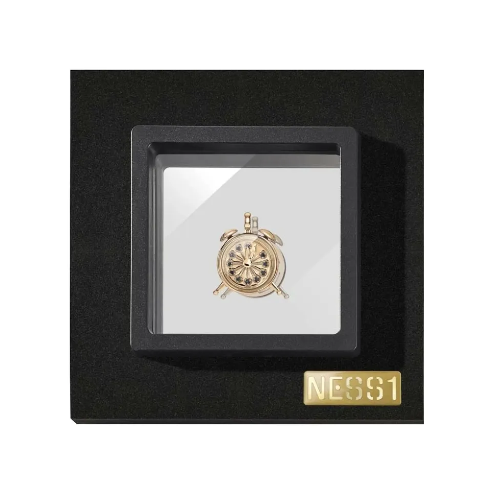 NESS1 - Alarm Necklace 18kt Rose Gold and Diamonds - Time Collection - Handcrafted Necklace - High Quality Luxury - Avvenice